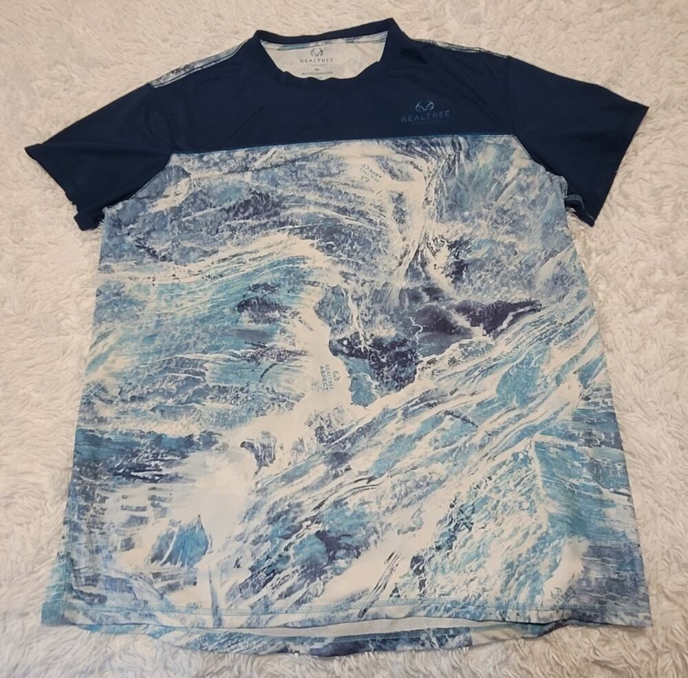Realtree Fishing Pullover Poly Blend T Shirt Short Sleeve Adult 2XL Multicolor